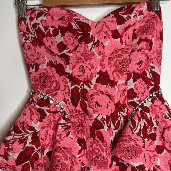 Zara Blogger’s Favorite Pink Floral Jacquard Mini Dress -‎ Medium - Picture 9 of 13